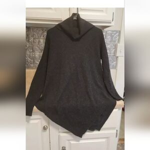 360 Cashmere Sweater Pullover Heathered Black Turtle Neck Long Sleeve XS